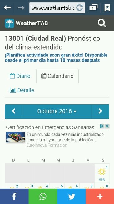 Climatologia 15 octubre 2016 - 2