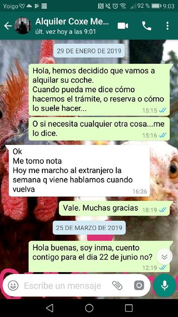 a dos meses, y me deja tirada el del alquiler de coche antiguo. - 1