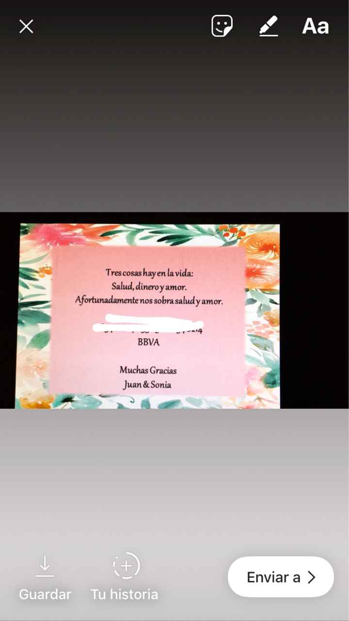 Número de cuenta en invitaciones. - 1