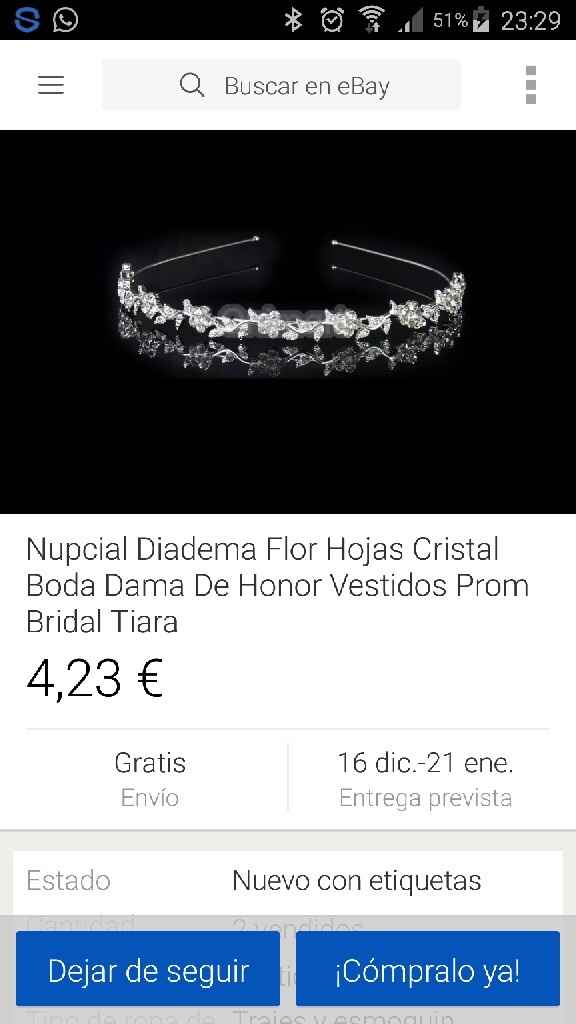 Tocado de novia económico... - 1