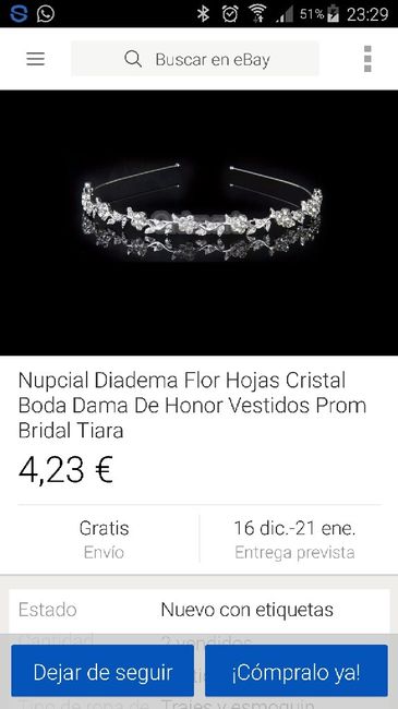 Tocado de novia económico... - 1