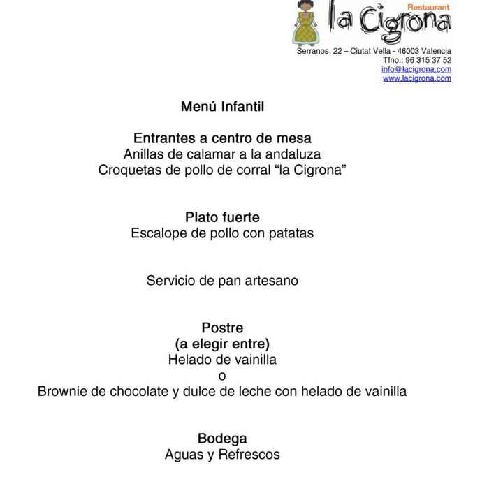Menu infantil - 1