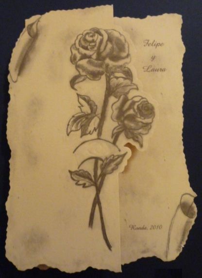invitacion pergamino rosa