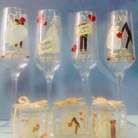 Copas para padres y novio y vasitos para mujeres