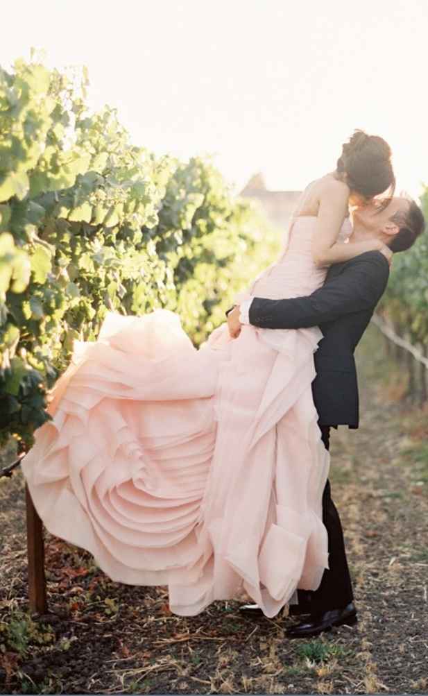 Vestido novia rosa