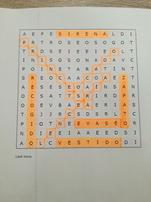 Sopa de letras: Look de novia - 1