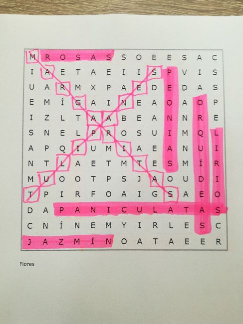 Sopa de letras: Flores para el ramo - 1