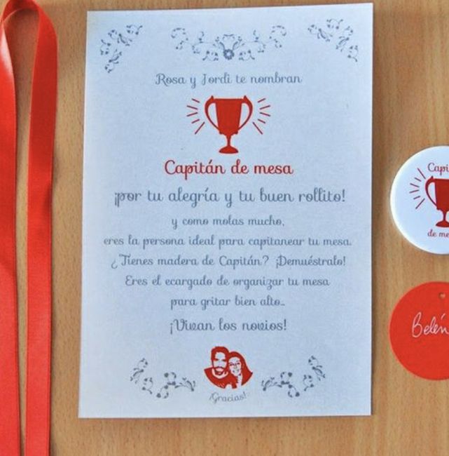 Tarjetas capitan de mesa 5