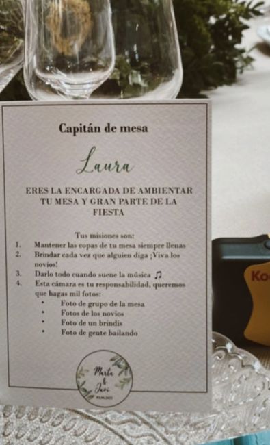 Tarjetas capitan de mesa 7