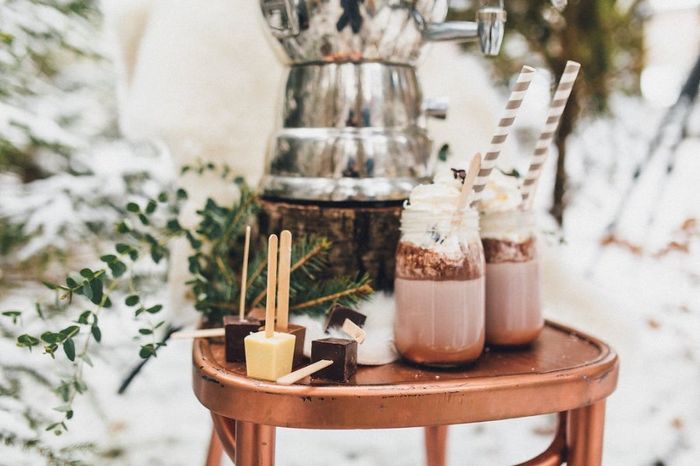 Chocolate caliente en una boda de invierno, lo pondrías?  ☕️ 2