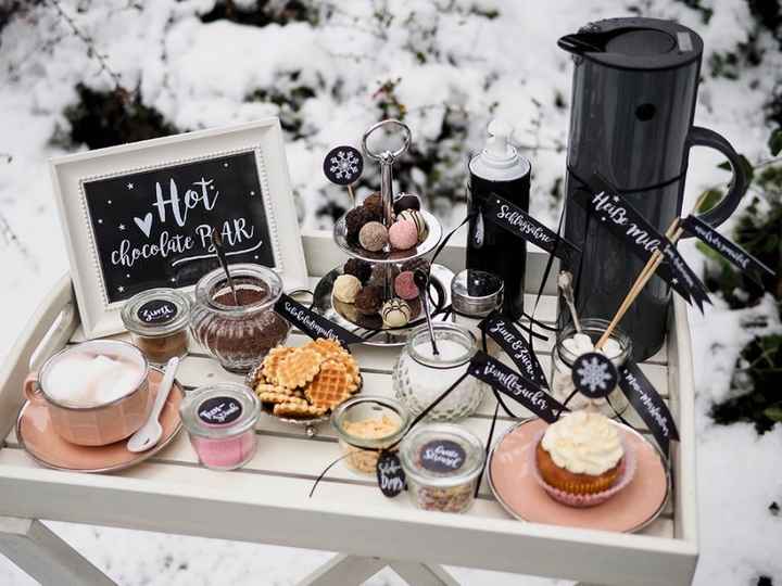 Chocolate caliente en una boda de invierno, lo pondrías?  ☕️ - 5
