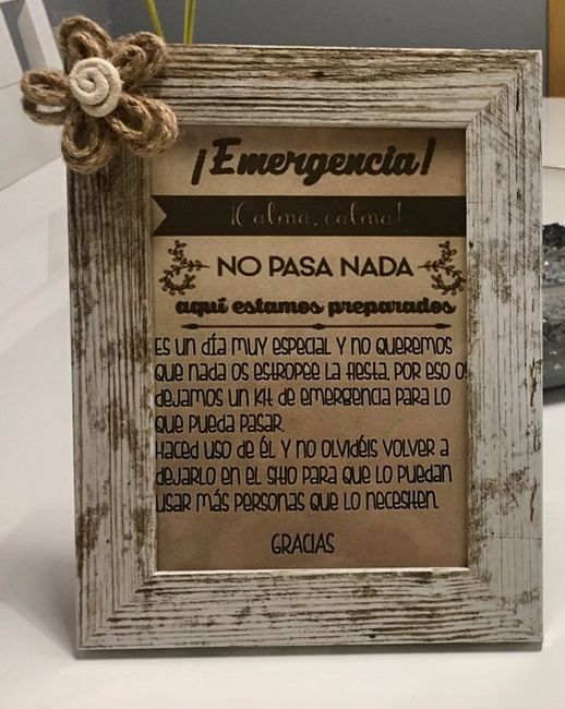 Cartel kit de emergencia baño! - 1