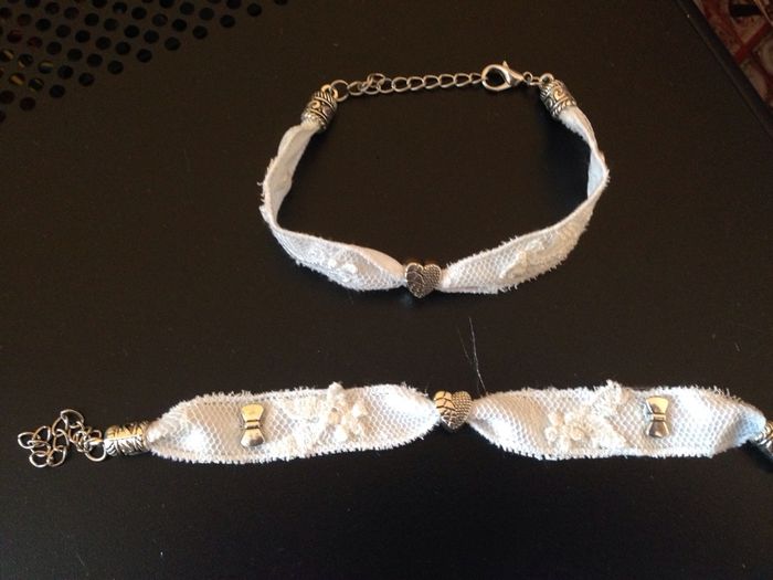 Pulseras con la tela sobrante de mi vestido. - 2