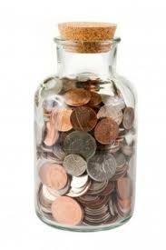 botella con monedas
