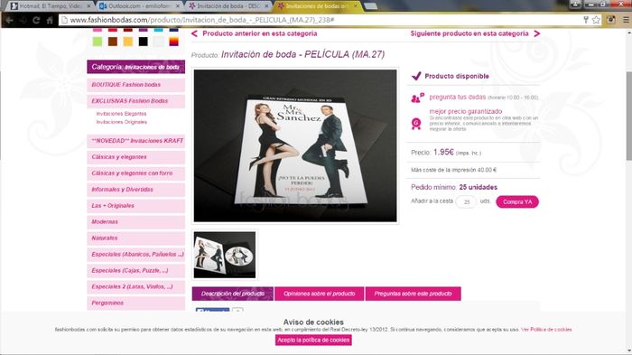 INVITACION FASHION BODAS
