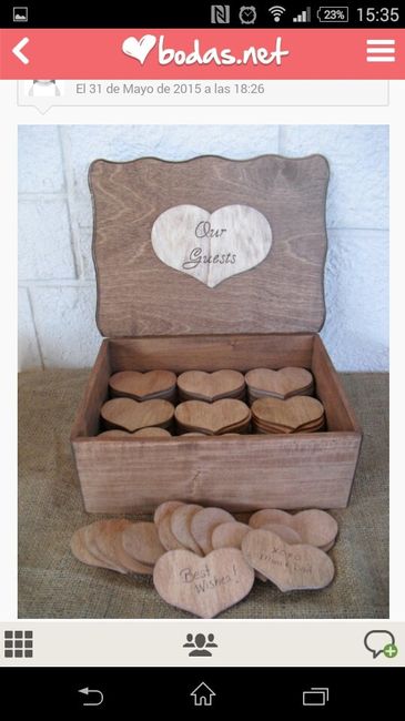 Corazones de madera como libro de firmas - 2