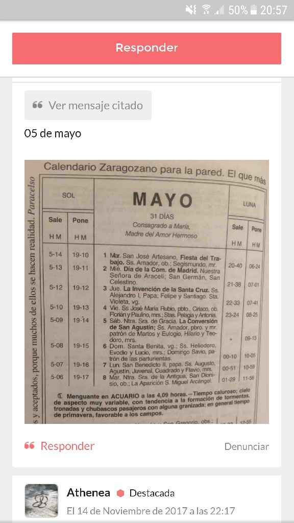  Calendario zaragozano mayo 2018 - 1