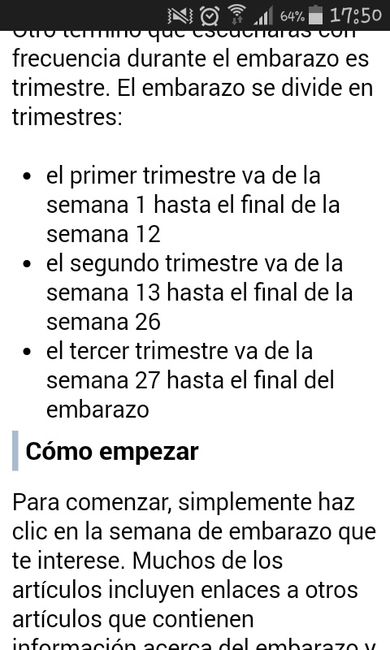 En que semana empieza y acaba cada trimestre