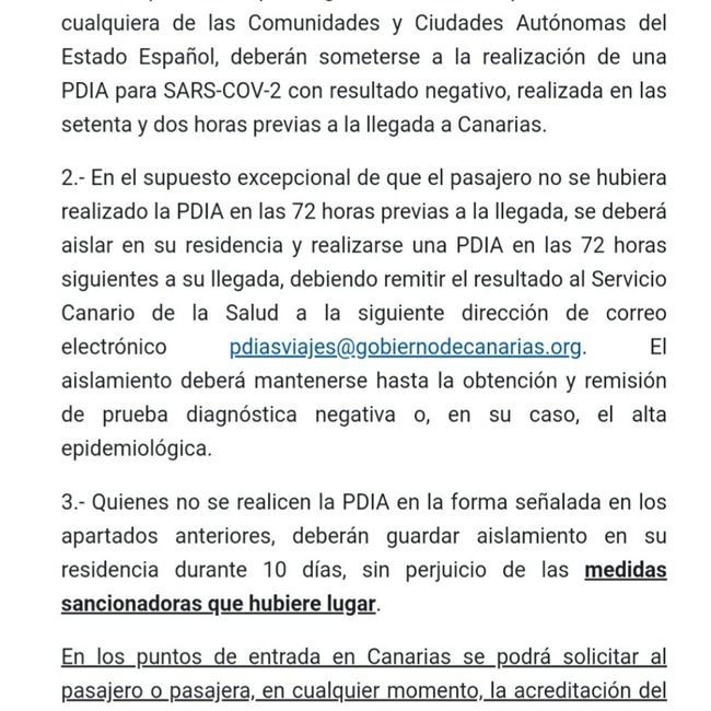Pcr o test de antígenos Lanzarote 1