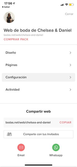 Help me!como enviar la web de boda por whatssap?? 7
