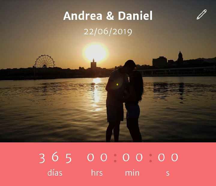 Nos queda un año 22.06.2019!!! 😍💍👰🏻🤵🏻 empezamos la cuenta atrás 💒🕛 - 1