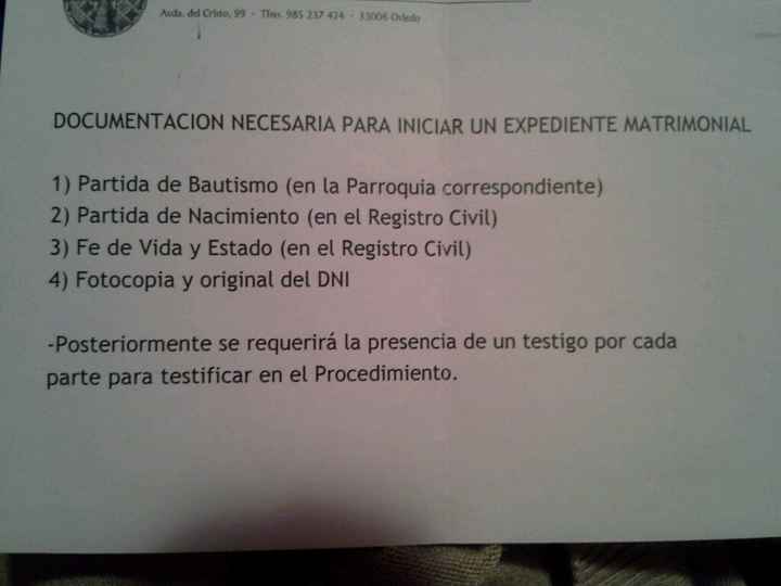 "papeleo" ceremonia católica. - 1