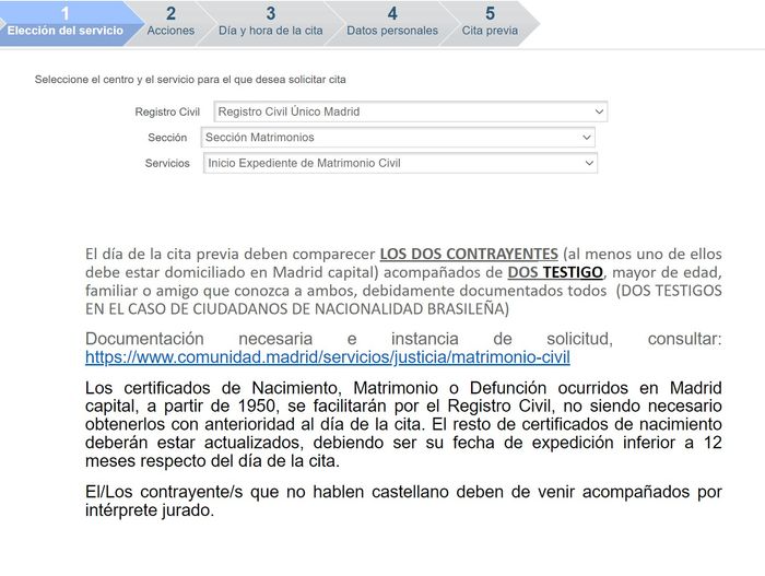 Testigos para iniciar el expediente 1