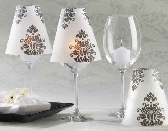 Copa, vela y papel bonita