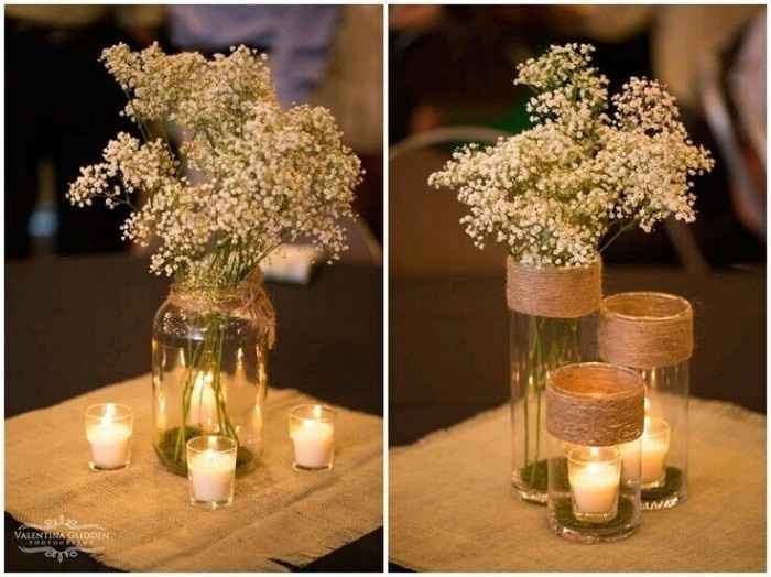 vela, cristal, flores y cinta