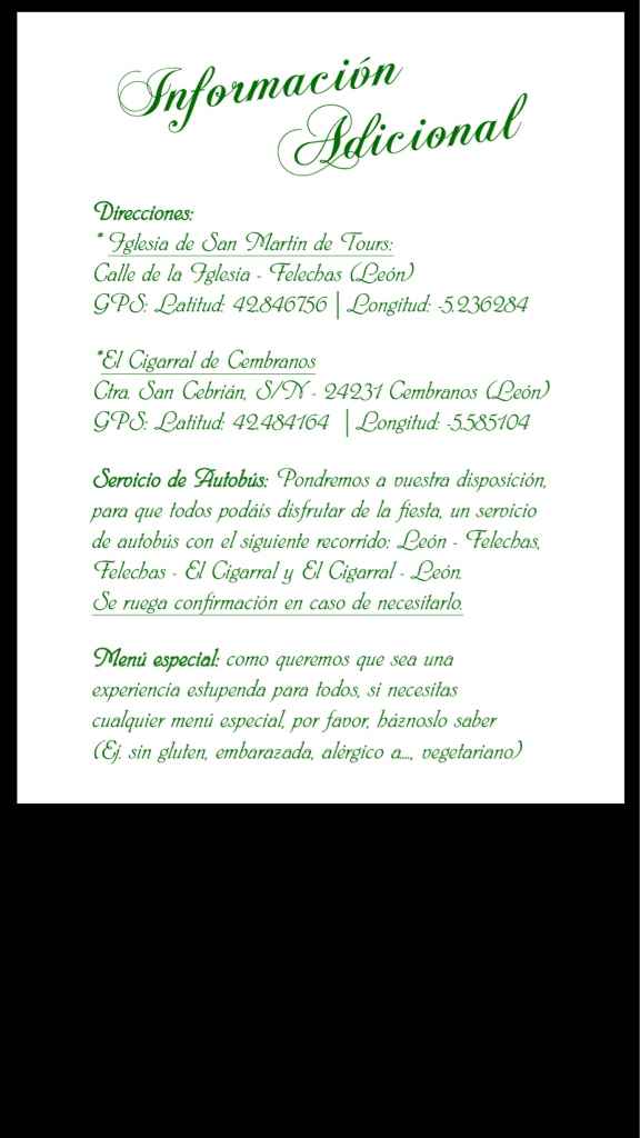 Tarjeta acompaÑamiento de invitacion de boda para invitados de otra ciudad - 1