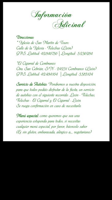 Tarjeta acompaÑamiento de invitacion de boda para invitados de otra ciudad - 1