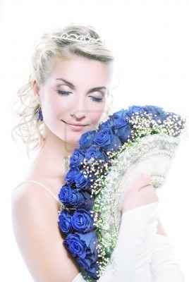ABANICO ROSAS AZULES