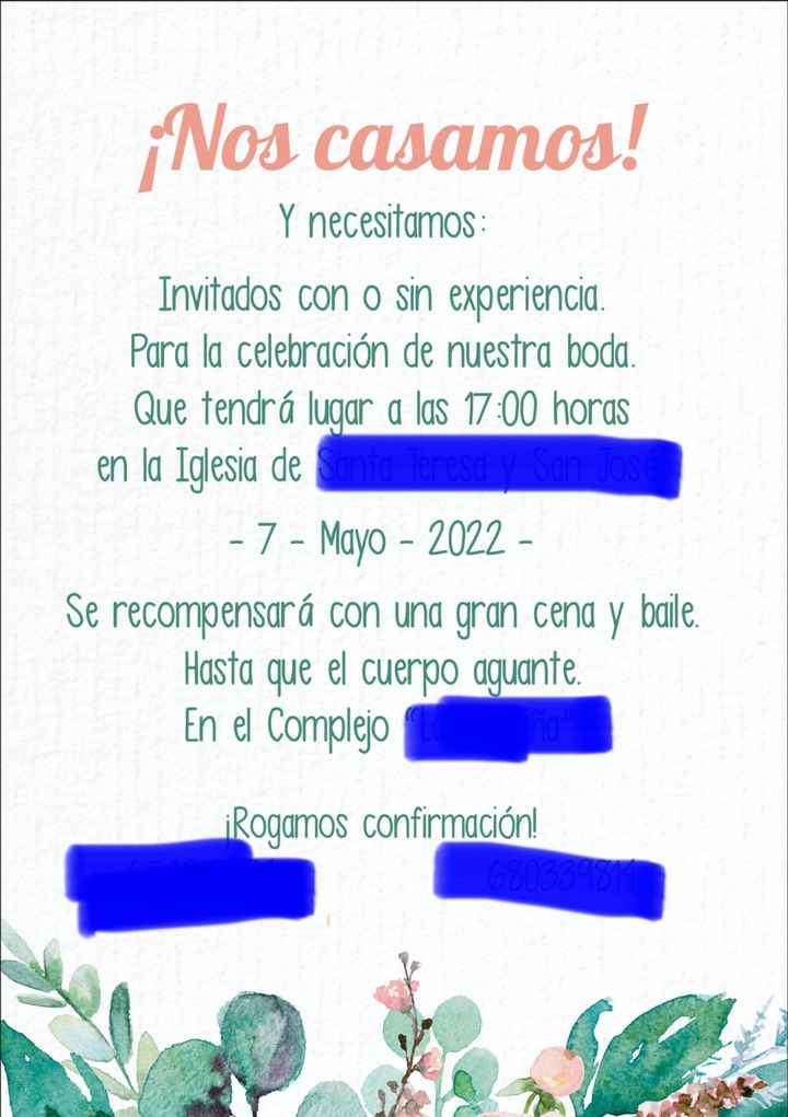 Invitaciones ¿que poner? - 1