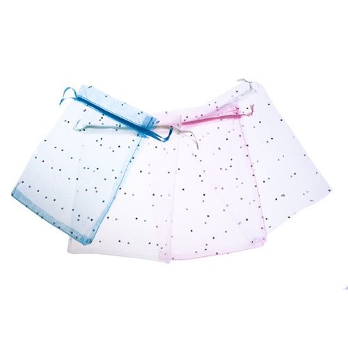 bolsita de organza lunares plata