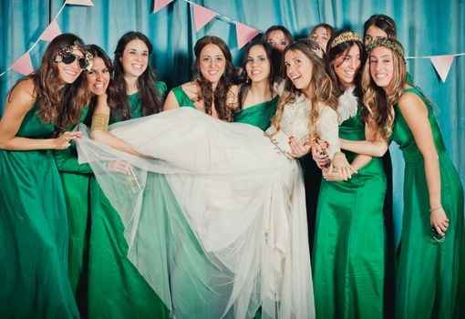 Novias con damas de honor ?vestido verdes - 2