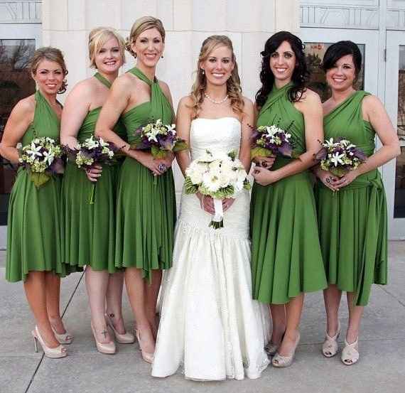Novias con damas de honor ?vestido verdes - 5