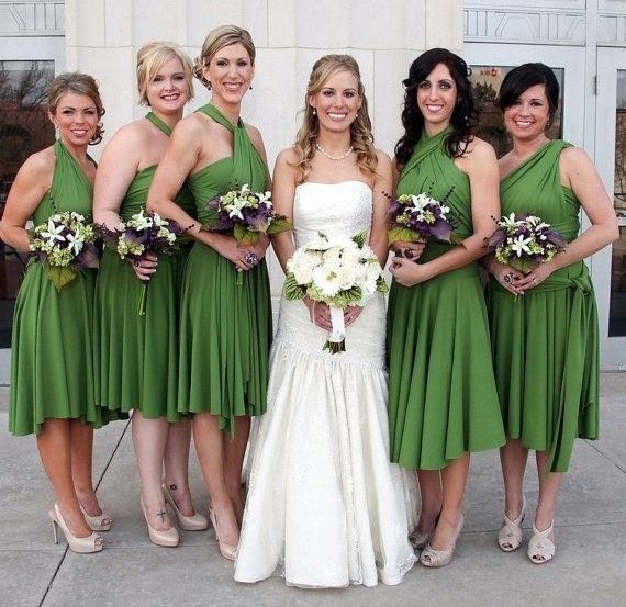 Novias con damas de honor ?vestido verdes - 5