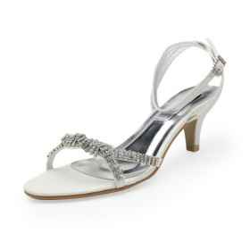 Sandalias tacón 5cm plateadas