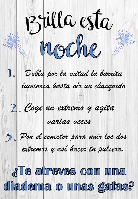 Cartel varillas luminosas azul