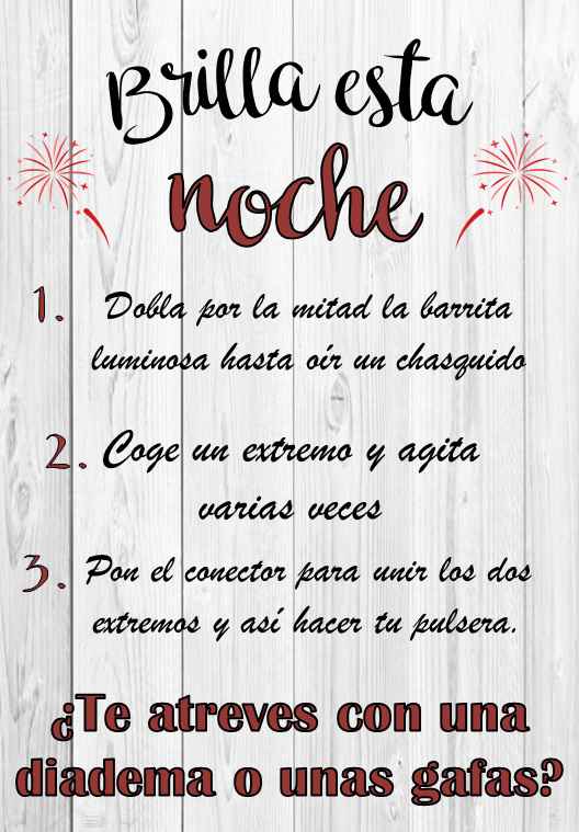 Cartel varillas luminosas rojo