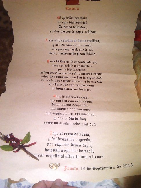 Poema de padrino y hermano