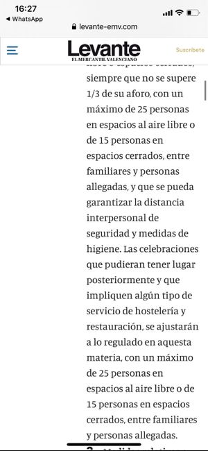 Nueva normativa comunidad valenciana- Bodas 2