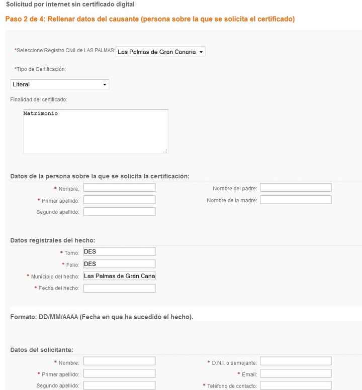 solicitud certificado de nacimiento literal 
