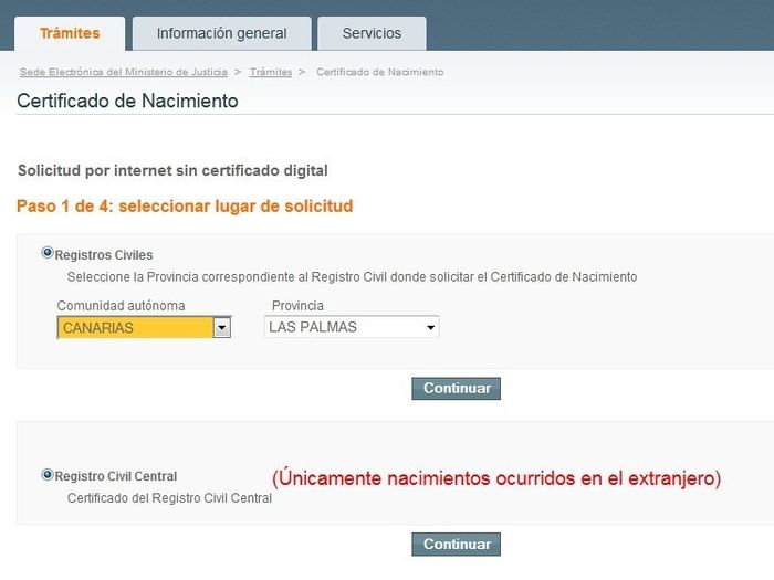 selección comunidad y provincia