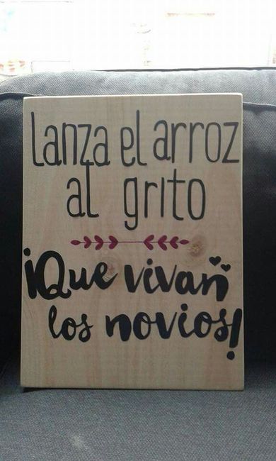 Que cartel poner con el arroz y para la lagrimas?? - 1