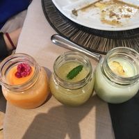 Sorbetes: mandarina, mojito y manzana verde