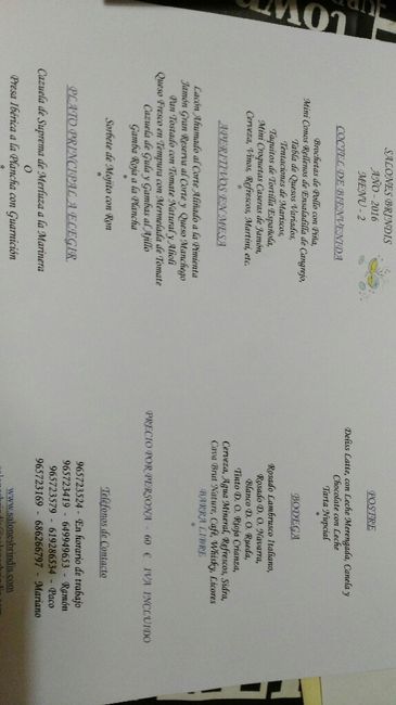 Menu boda - 1