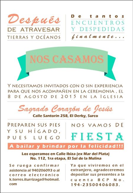 reverso de las invitaciones