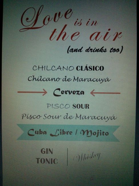 Diseño de la carta de bar (irá en un marco de fotos antiguo en la barra libre)