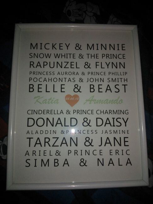 Mensaje parejas famosas de disney, en el que aparecemos nosotros (me pidió la mano en disney)